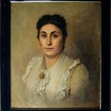 Portrait de femme encadré du XIXe siècle