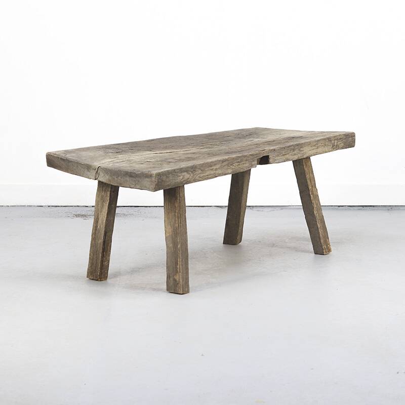 Table basse primitive Wabi Sabi de style ferme rustique