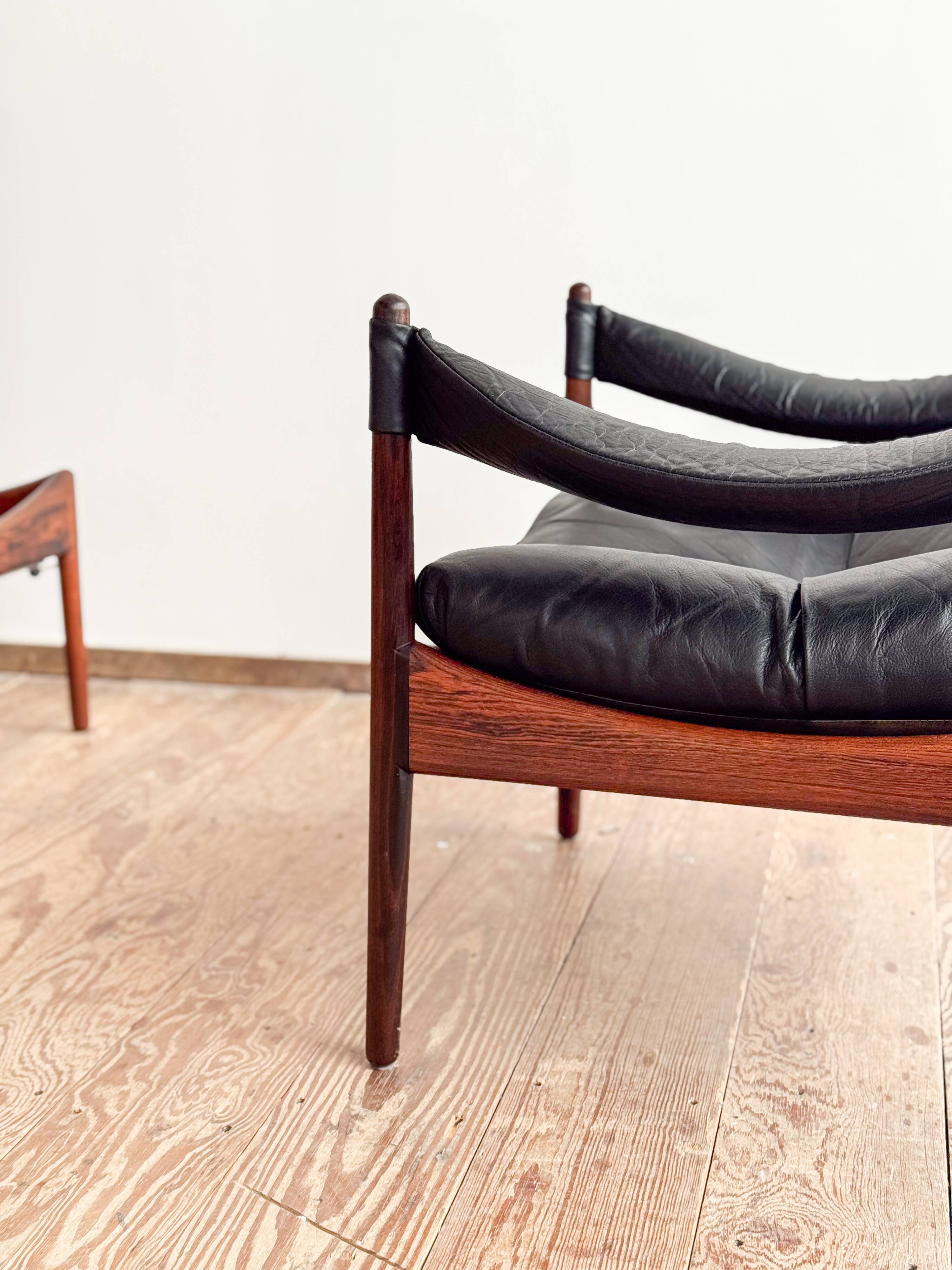 Ensemble danoise avec fauteuil, repose-pieds et table par Kristian Vedel