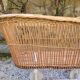 Wicker cradle on wheels, late 19th century