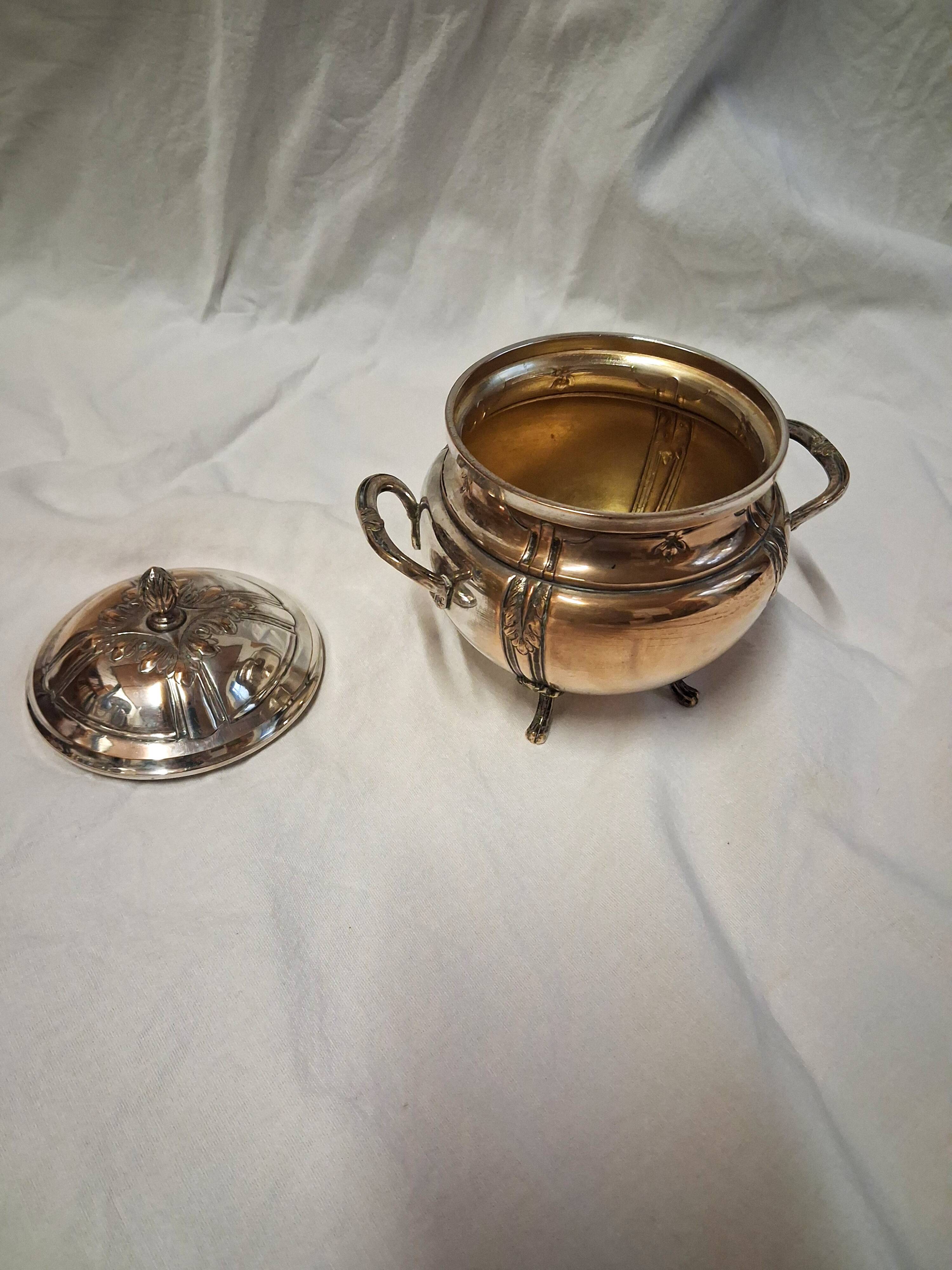 3-piece silver-plated metal coffee set
