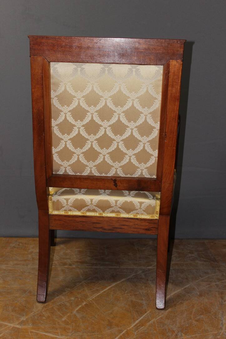 Empire Swan Neck Armchair in Mahogany, Early 19th Century