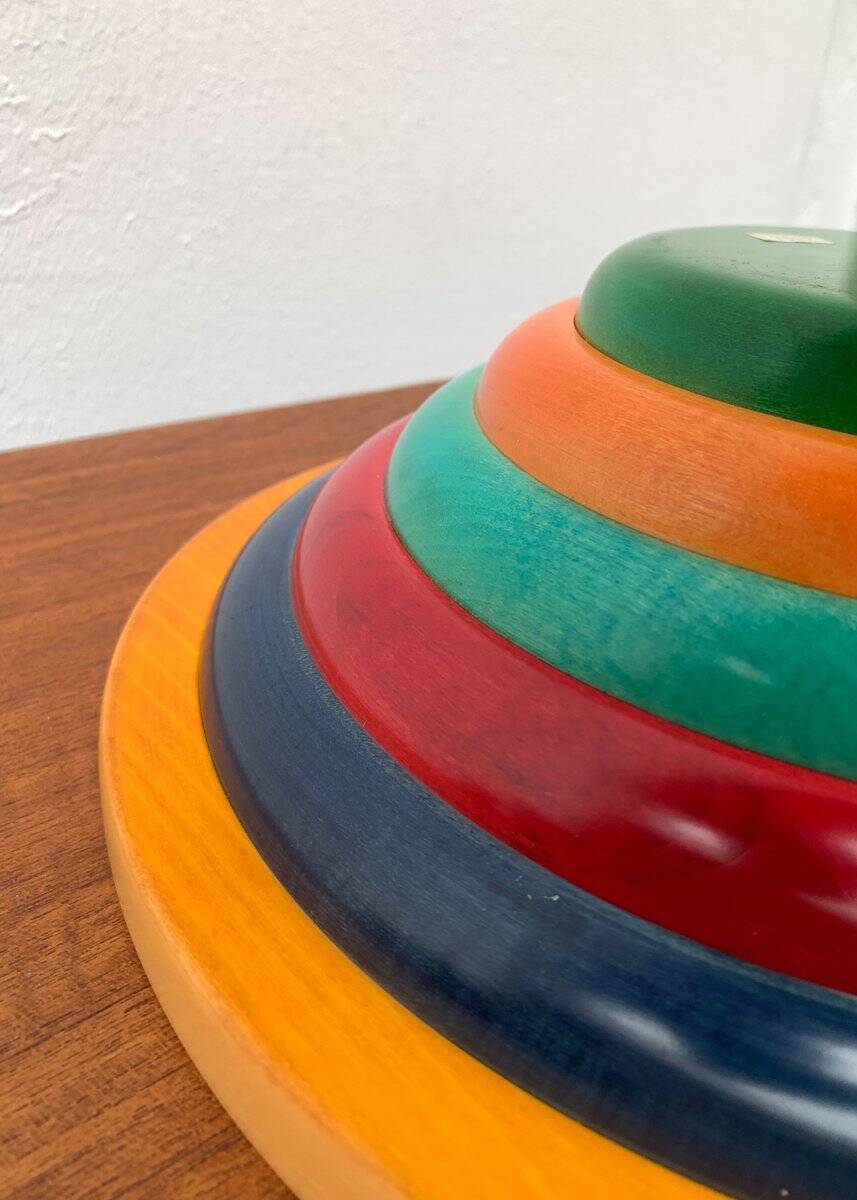 Italian postmodern wooden bowl by Pietro Manzoni