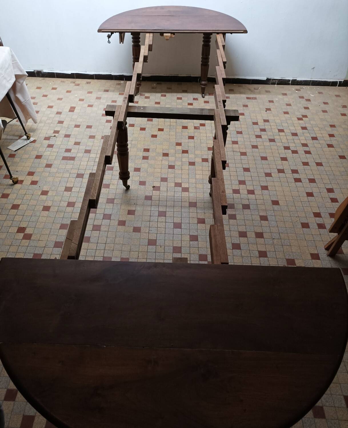 Old Louis Philippe table 6 feet on casters