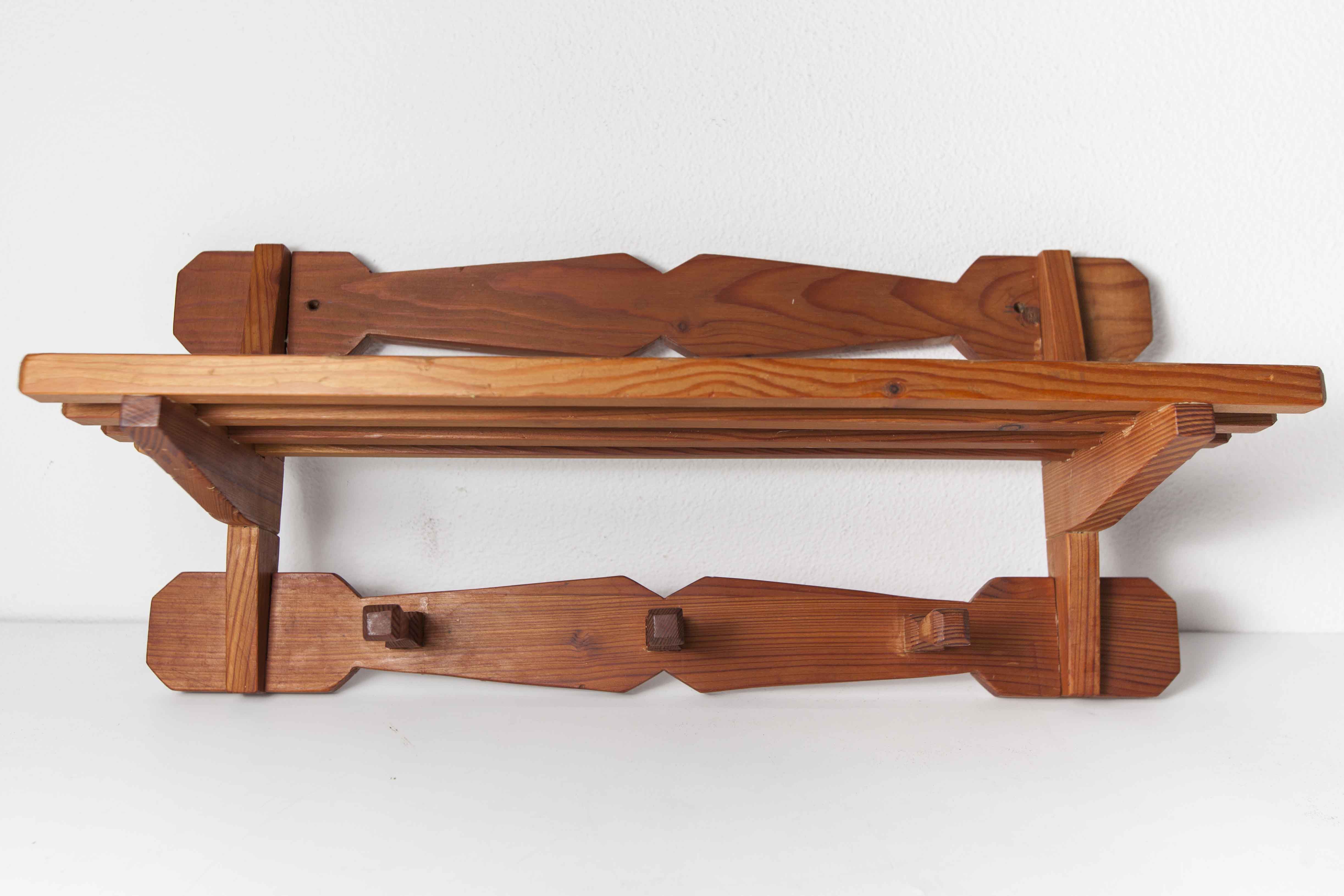 60's coat rack in solid beech