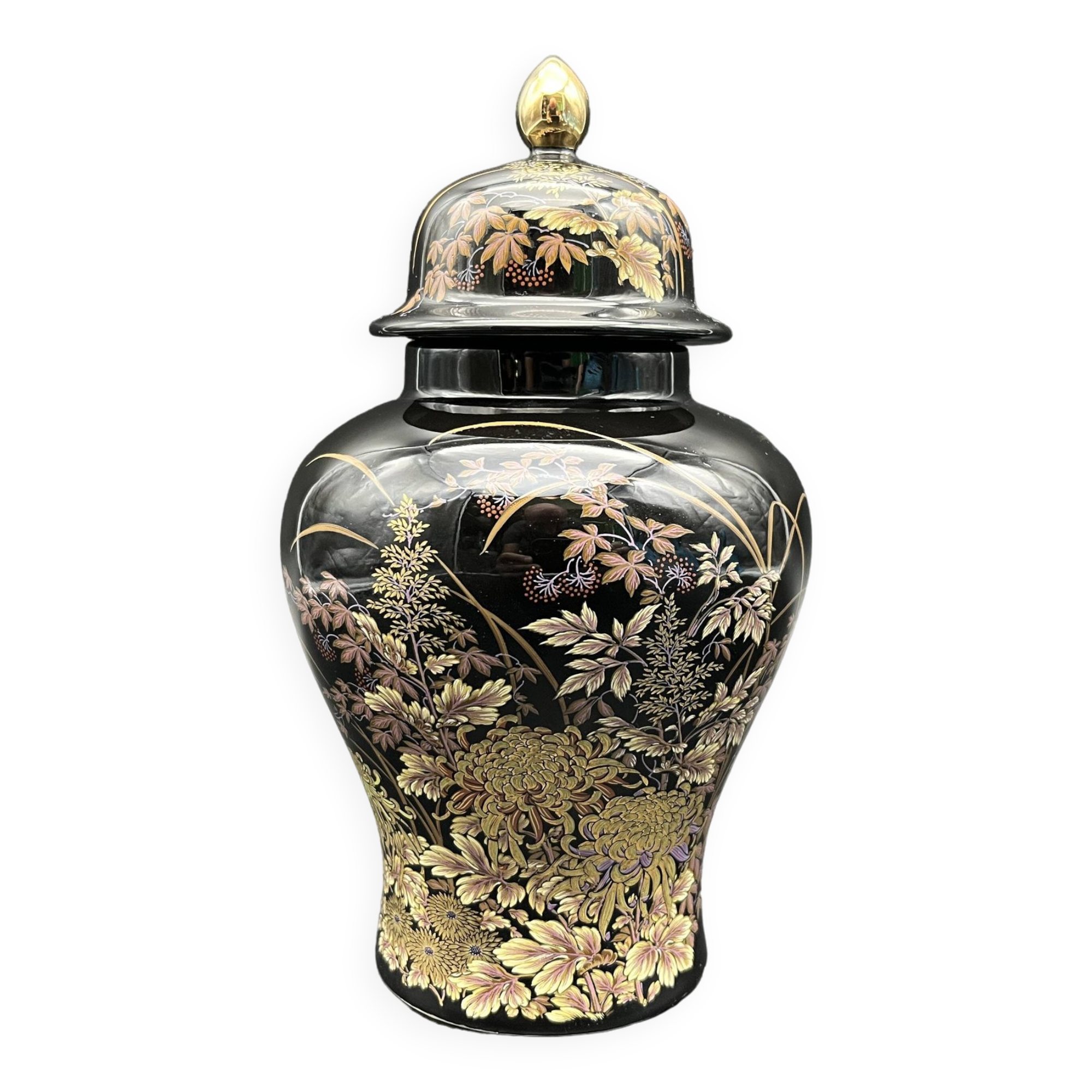 Pot with lid vase Shibata Japan vintage flora decor