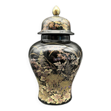 Pot with lid vase Shibata Japan vintage flora decor