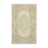 Tapis beige oriental rustique fait à la main 195 cm x 303 cm