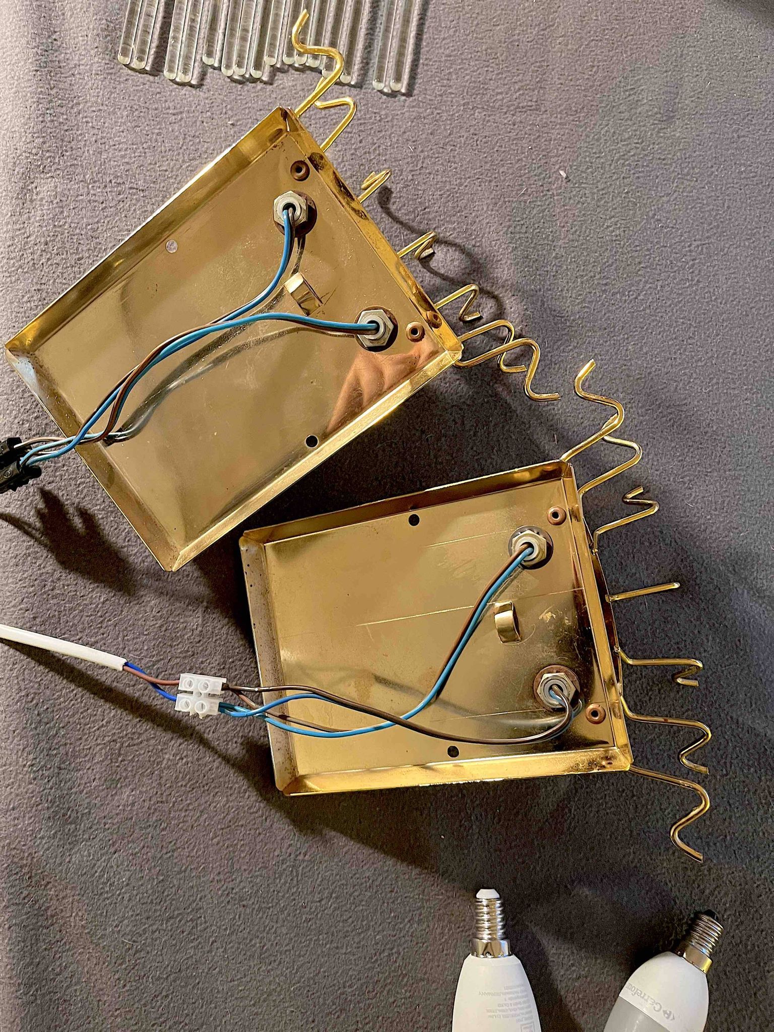 Trois Appliques Venini, verre fumé biseauté, italie, 1970