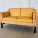 VINTAGE DANISH RETRO SKIPPER 2 PERSON SOFA IN BUTTERMILK LEATHER