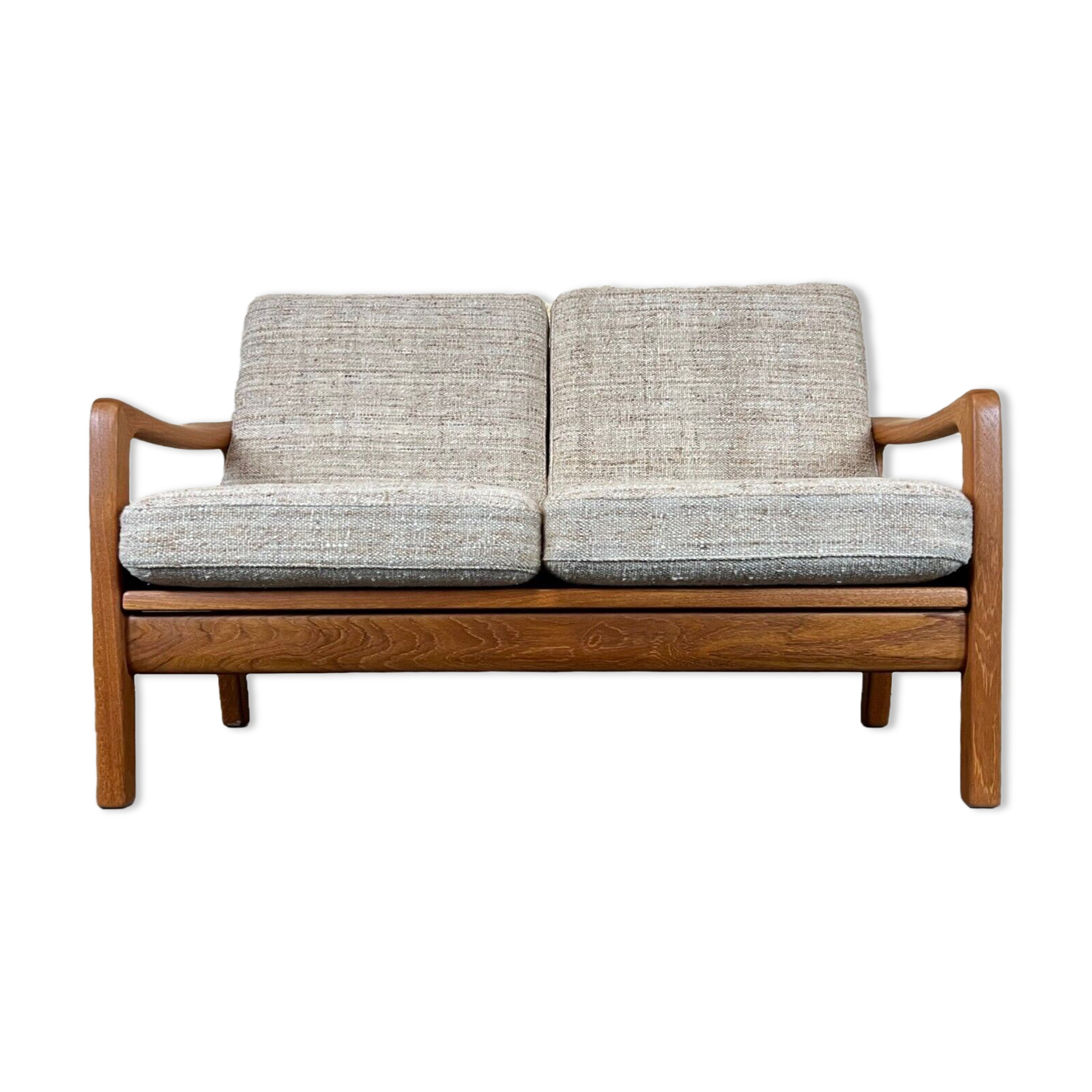 60s 70s teak sofa 2 seater couch J. Kristensen Danish Denmark Design