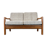 60s 70s teak sofa 2 seater couch J. Kristensen Danish Denmark Design