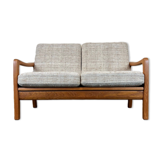 60s 70s teak sofa 2 seater couch J. Kristensen Danish Denmark Design