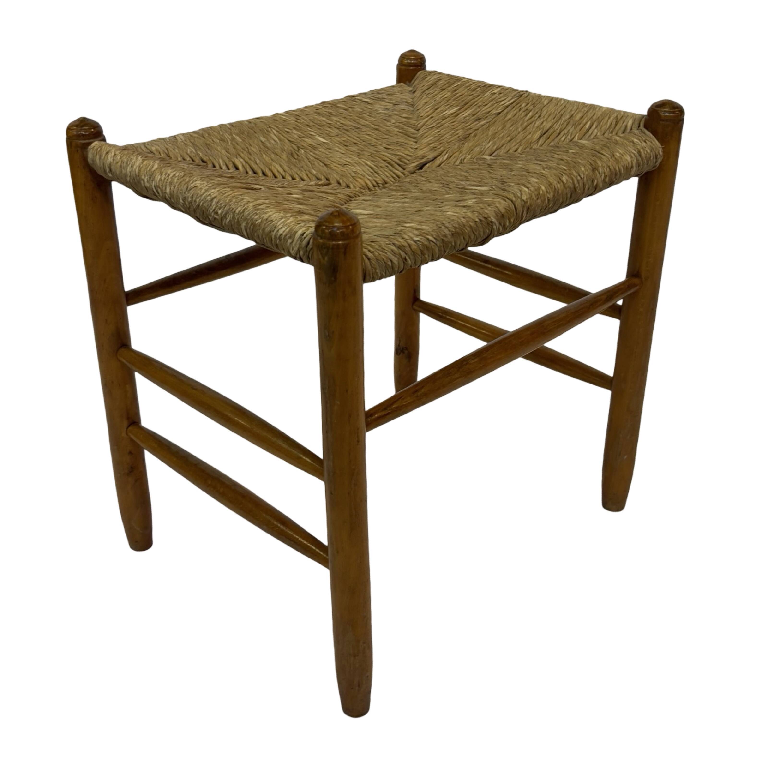 Vintage Stool Danish Papercord Rope Stool Mid Century Ottoman