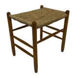 Vintage Stool Danish Papercord Rope Stool Mid Century Ottoman