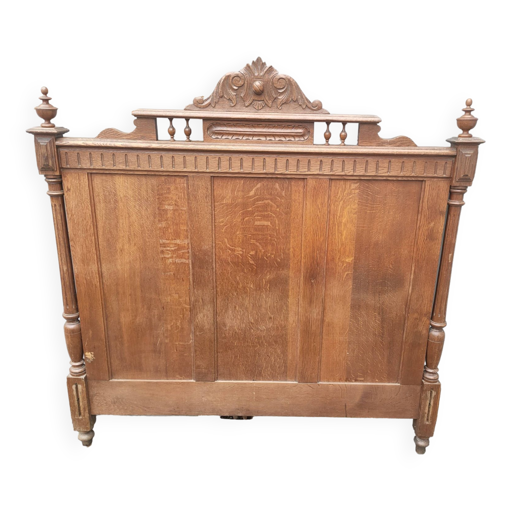 antique solid oak headboard