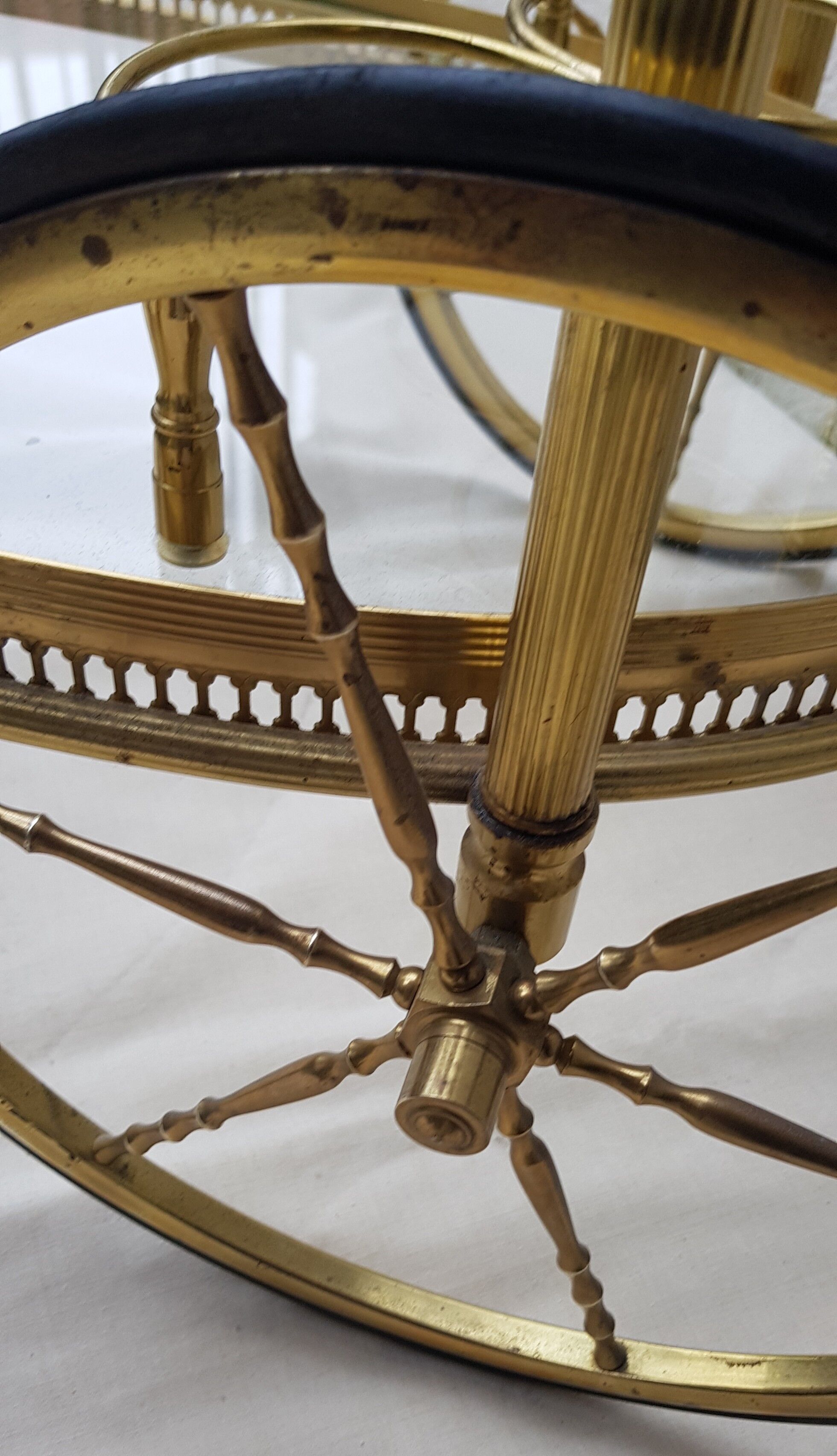 Oval brass serving table