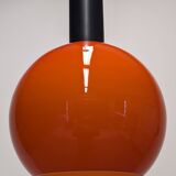 Orange opaline ball pendant by Parscot, France circa 1970.