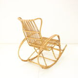 Mid-century rattan rocking chairs, 1960's