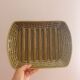Khaki asparagus dish in vintage Sarregemines France slip