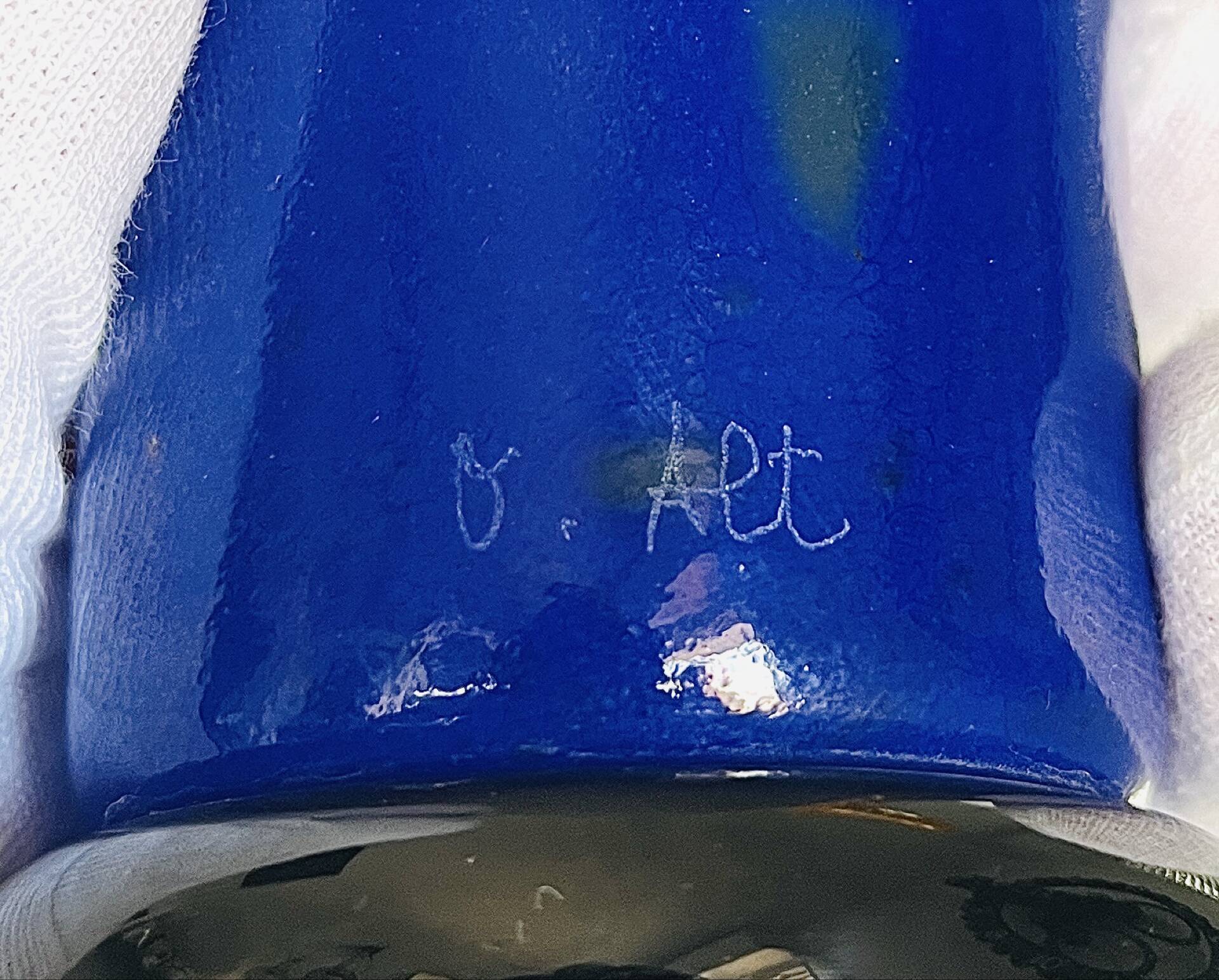 Vase Sculpture Otmar Alt Rosenthal Studio Line Glass Cobalt Signed 16cm