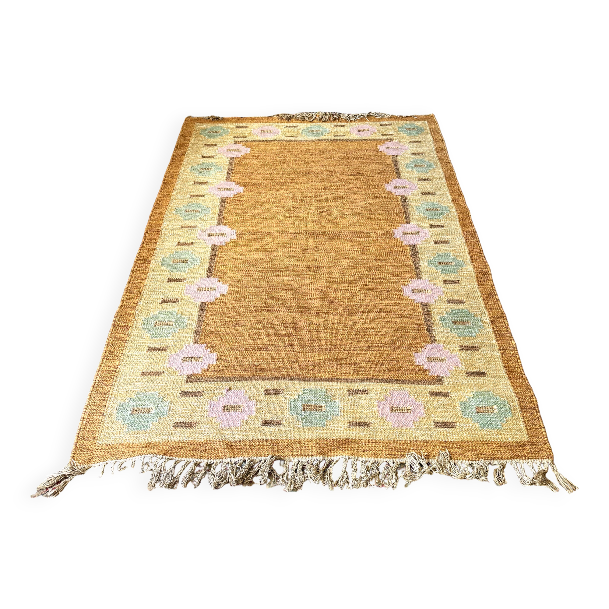 Röllakan wool carpet, sweden 1960s/1970s, vintage, mid-c modern