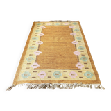 Tapis en laine röllakan, suède années 1960/1970, vintage, mid-c moderne