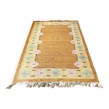 Röllakan wool carpet, sweden 1960s/1970s, vintage, mid-c modern