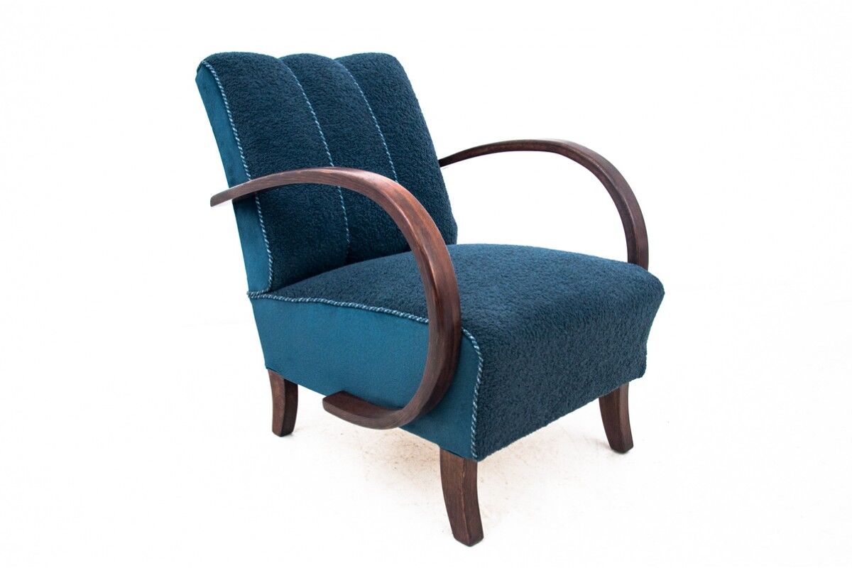 Two H-227 armchairs from the 1930s, designed by J. Halabala, Art Deco style, Czechoslovakia