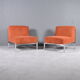 Pair of chrome base armchairs,1970