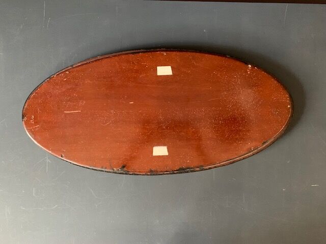 Old oval mirror 30s black wood