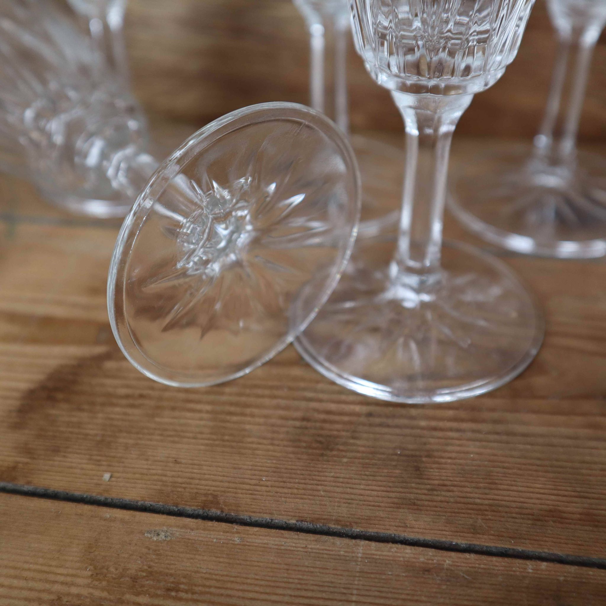 Lot de 6 flûtes à champagne en verre de cristal de Reims 1950