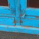 Old wooden glazed cabinet with two doors and two drawers