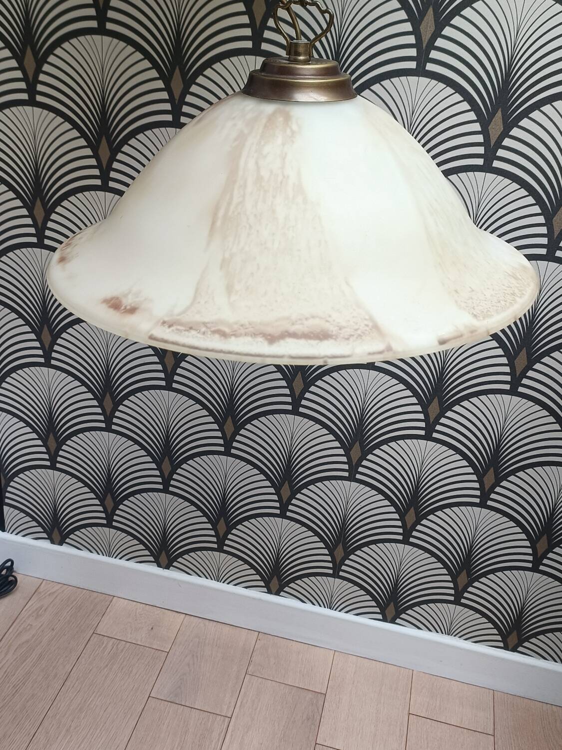 Art Deco style pendant light with marbled glass