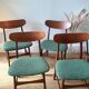 Set of 4 Scandinavian teak chairs – Model "Vagn" – 1960s
