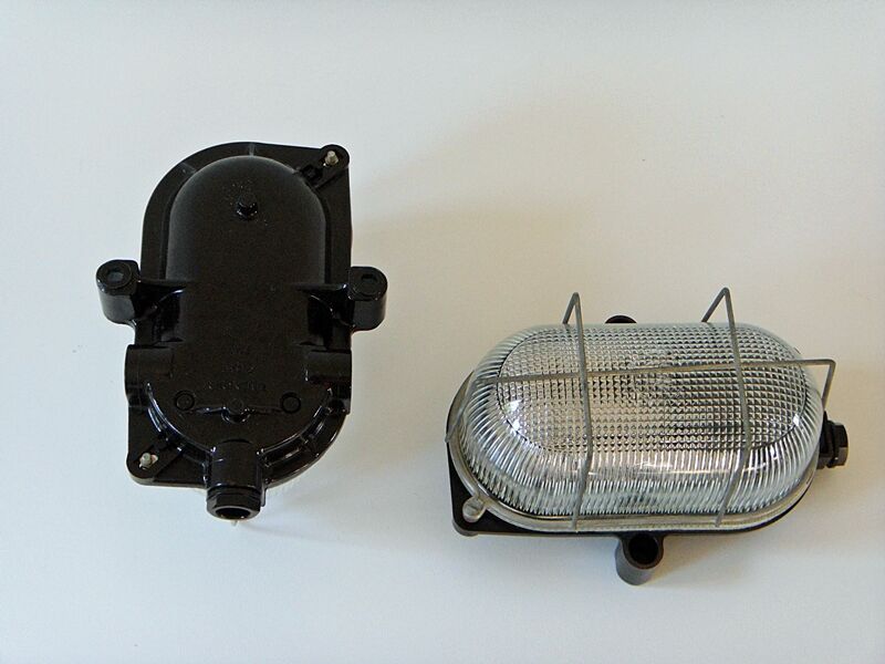 Window sconce - ceiling light in Bakelite and glass