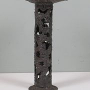 Brutalist wrought iron chandelier, European craftsmanship, 1960s.