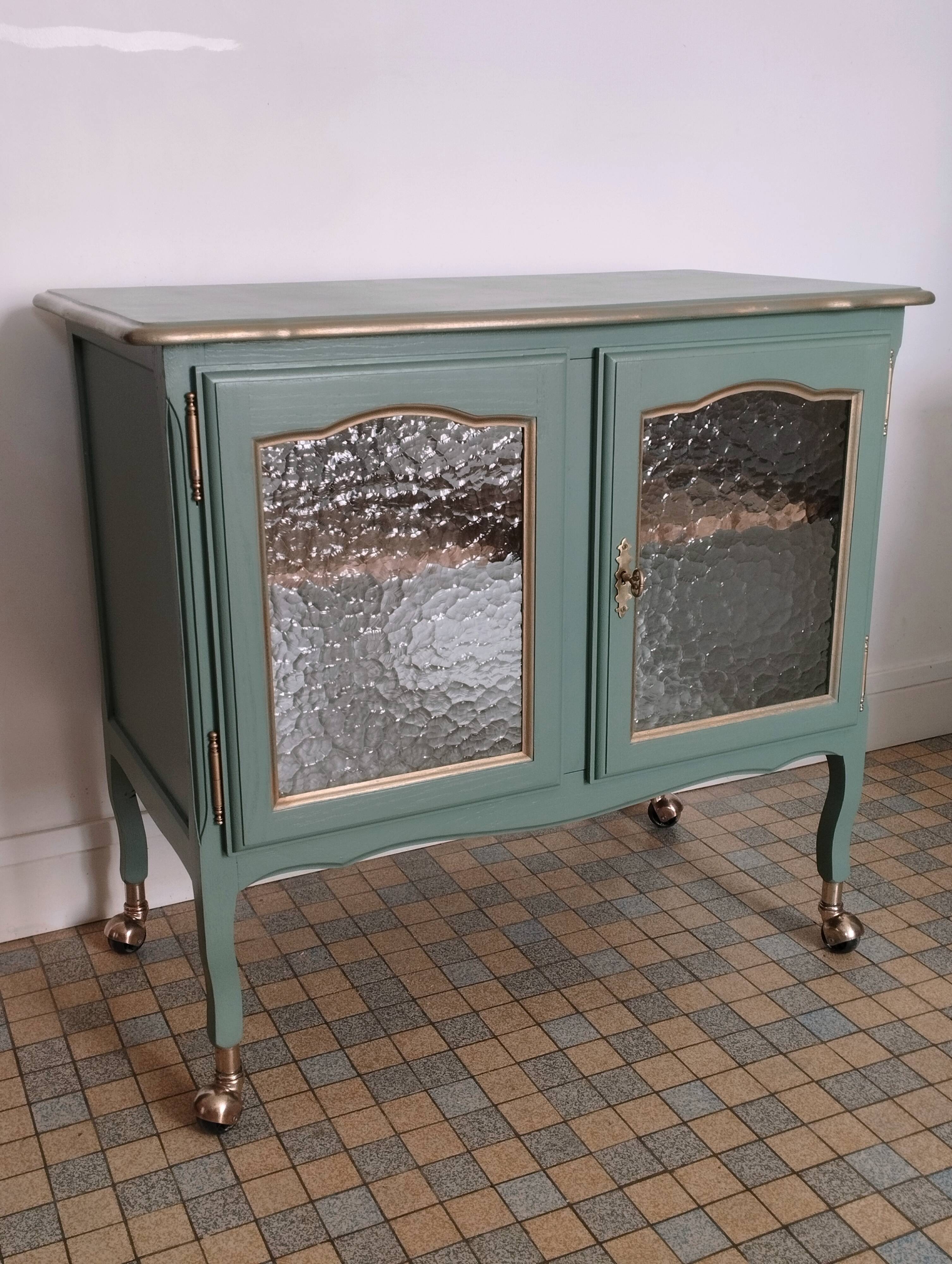 Vintage glass-fronted sideboard