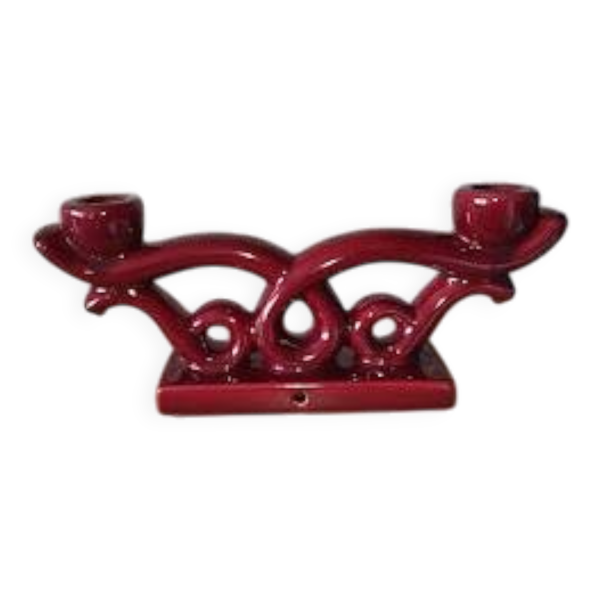 Bougeoir en céramique barbotine