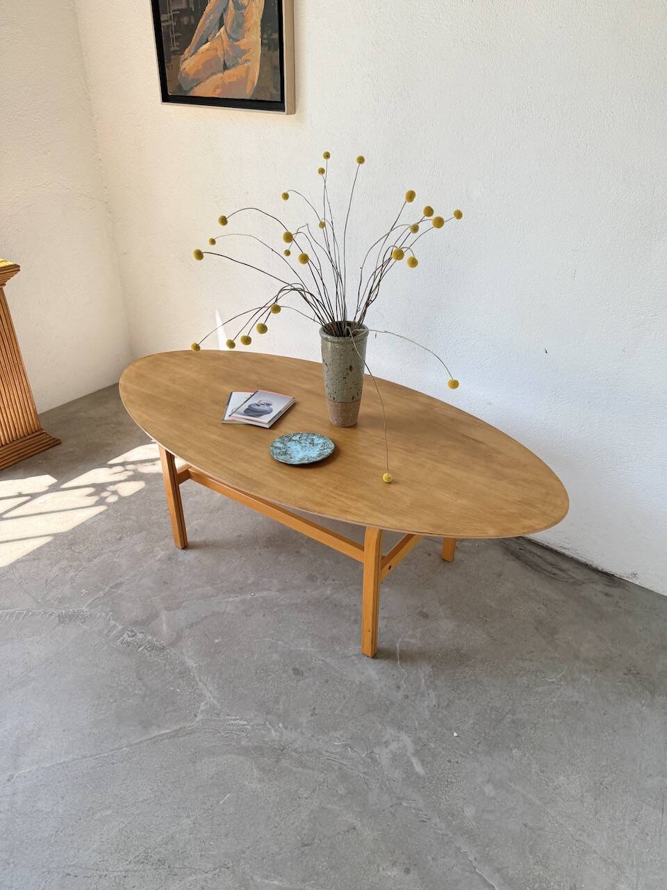 Oval coffee table beech 1980 Aalto Ikea