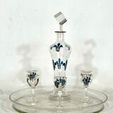 Italian Art Nouveau glass liquor set from 1920s