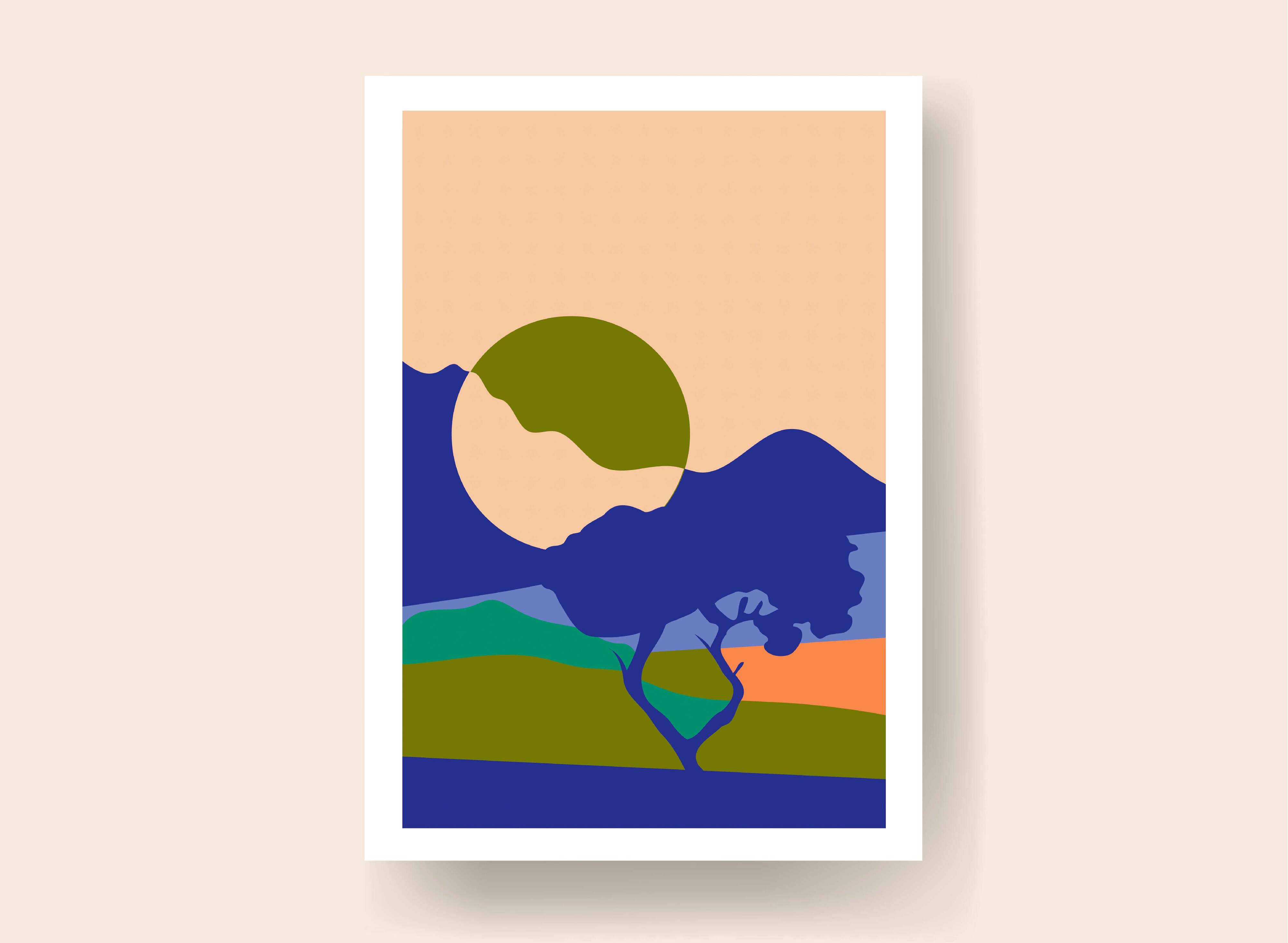 Geometric Landscape - Illustration A4