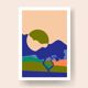 Geometric Landscape - Illustration A4
