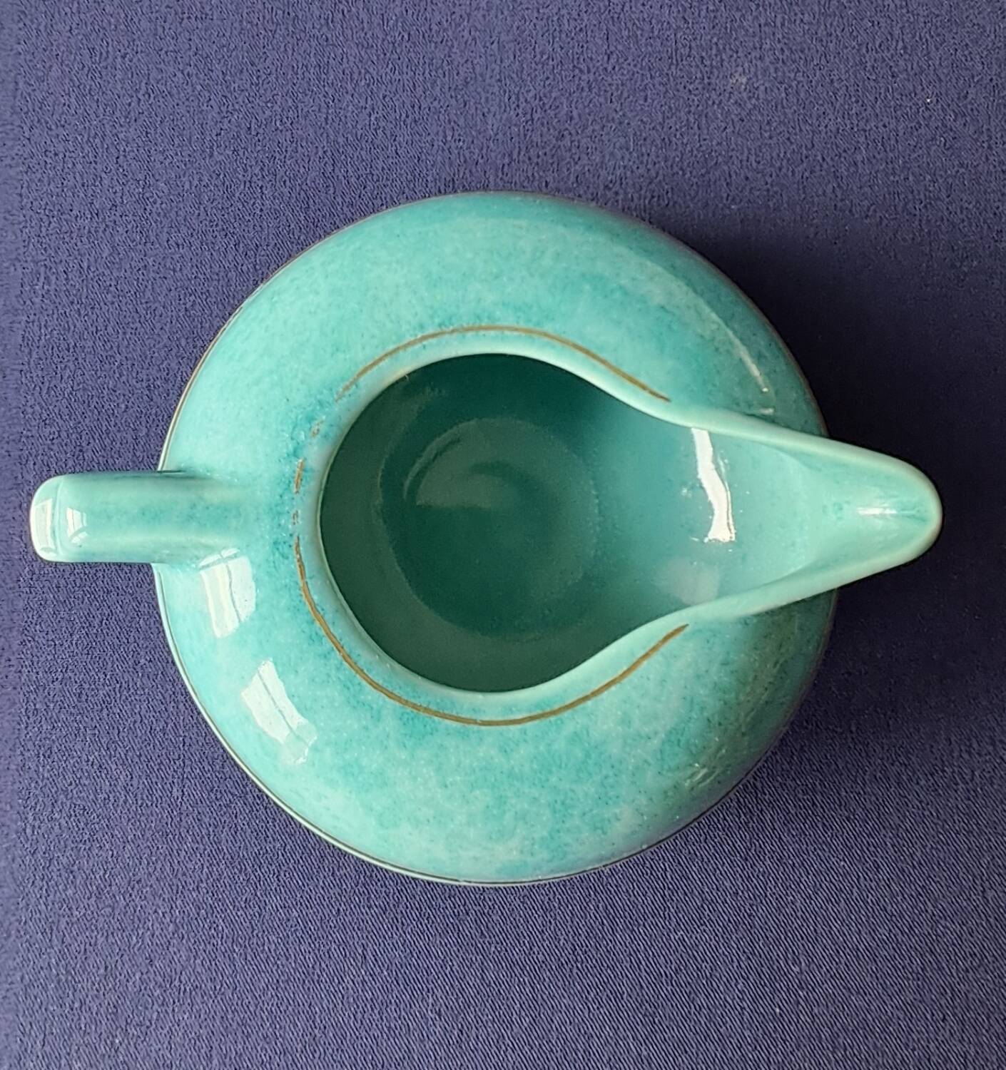 Earthenware milk jug signed Molin, Charolles. 1970s.