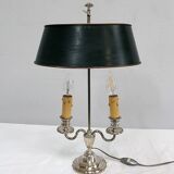 Bouillotte lamp in silver metal, empire style - early twentieth century