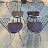 Set of 4 Formica chairs, 1960s style with metal frame.