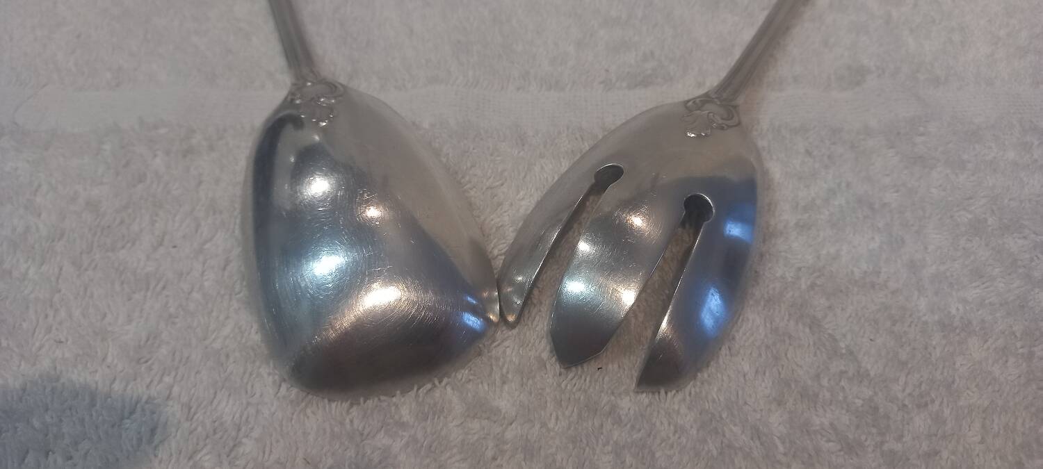 2-piece silver-plated salad set, Ercuis LXV 29, 25.7cm