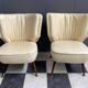 2 white leatherette Cocktail chairs 1960s