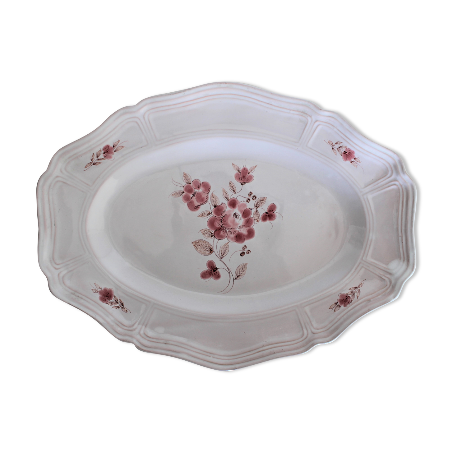 Dish Henriot Quimper decorations with flowers