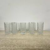 Set of 9 bark glass drink glasses by Goebel charlottenhutte, 1970s, Germany
